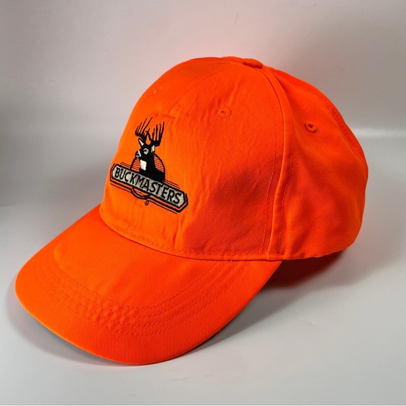 Buckmasters Blaze Safety Orange Adjustable Straphook Hat Cap Hunt Fish OSFA - Picture 2 of 10